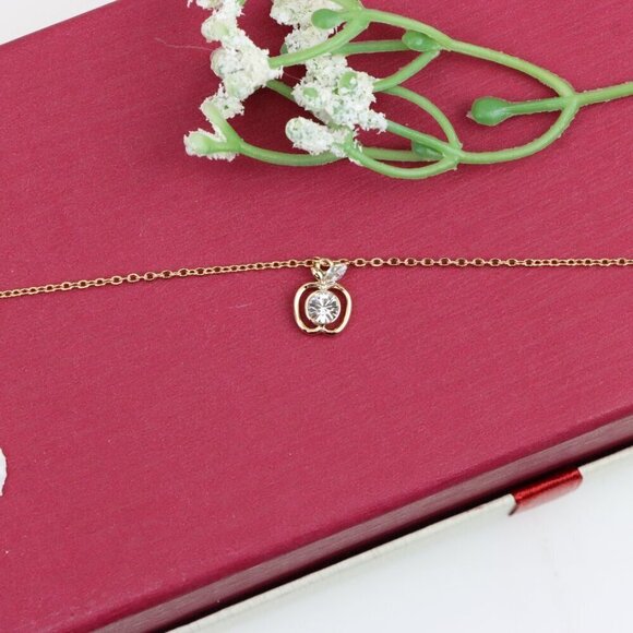 "Sparkling Apple Charm Rose Gold Bracelet with Adjustable Fit, XPBL0851 - Picture 12 of 12